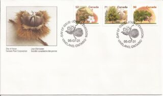 1995 Canada #1366, 1370 & 1374 Fruit Trees FDC