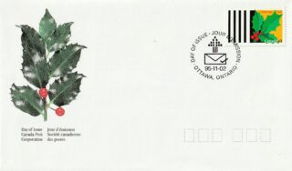 1995 Canada #1588 Christmas Holly FDC
