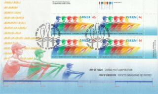 Canadian stamps commemorating the World Rowing Championships.