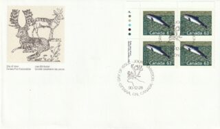 1990 Canada #1176 Harbour Porpoise FDC