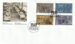 1991 Canada #1348a Second World War - 1941 FDC