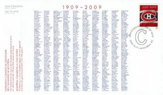 2009 Canada #2339 Montreal Canadiens, 100th Anniversary FDC