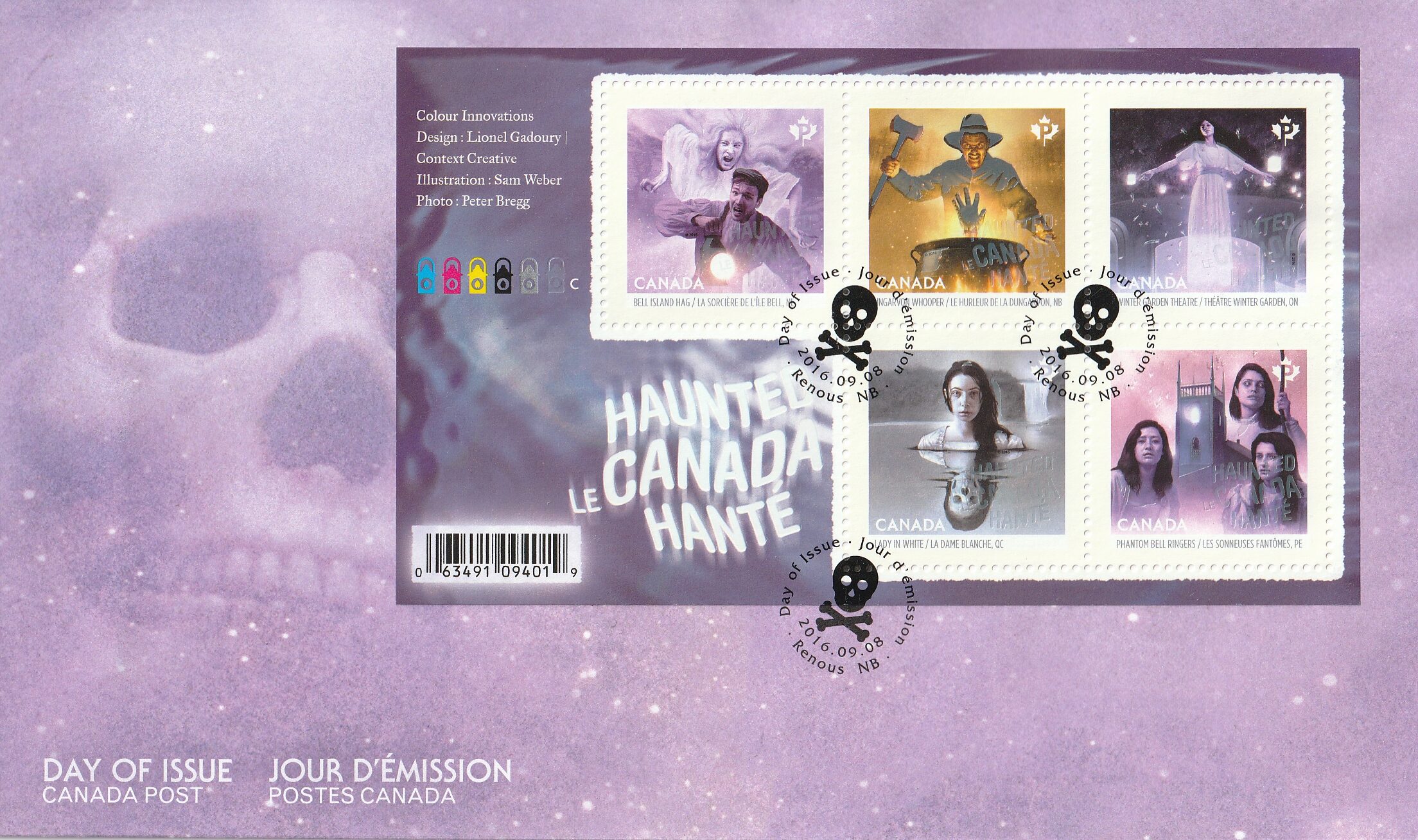 2016 Canada #2935 Haunted Canada - 3 FDC