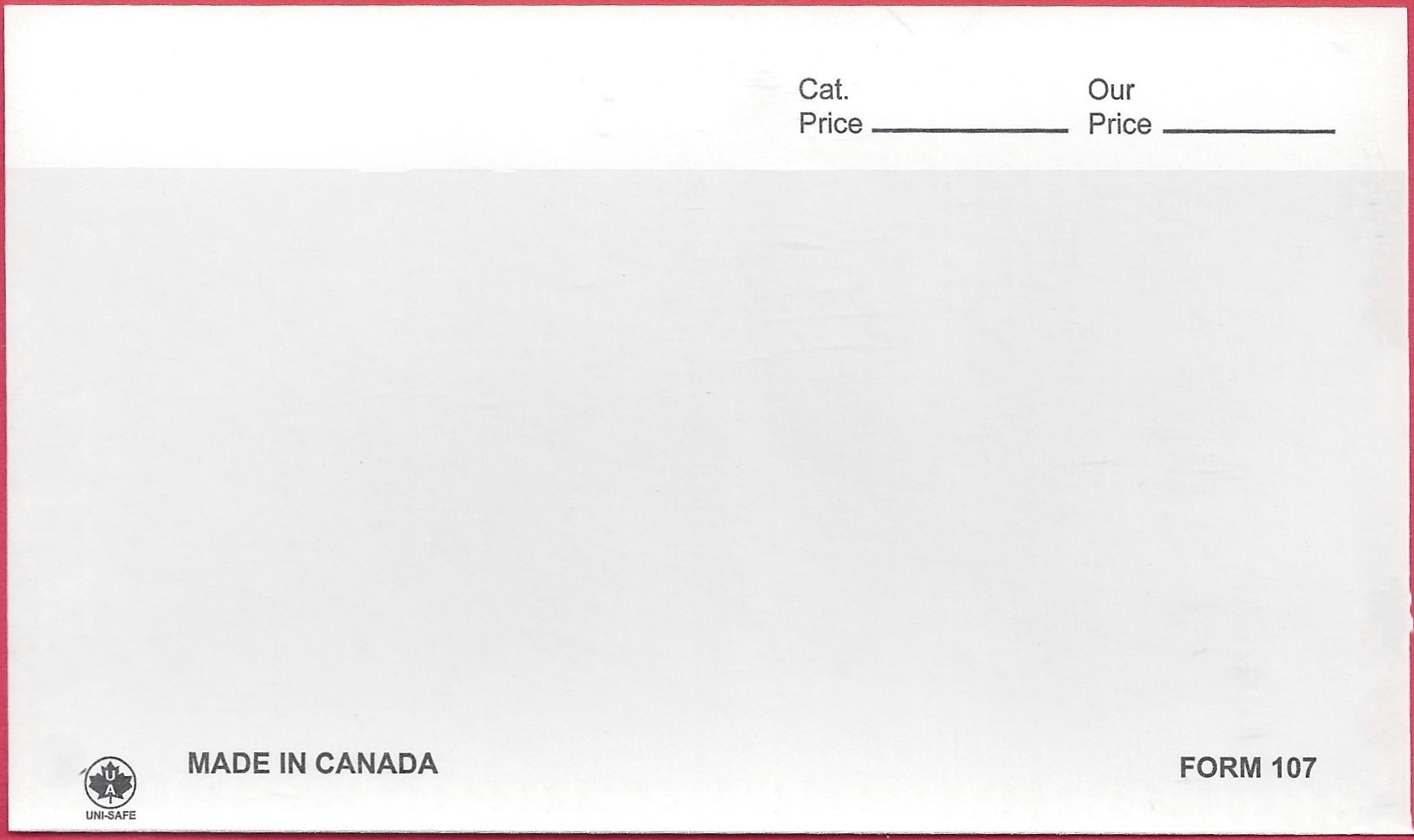Dealer's form 107 white card with a plastic pocket to protect your stamps. There are fields for the identification of stamps by number & pricing details may be added. Each box contains 1000 cards.
