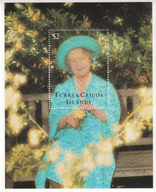 Souvenir sheet from Turks & Caicos Islands celebrating Queen Elizabeth II 95th birthday.