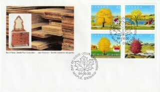 1994 Canada #1524c - 1524d & 1524g - 1524h Canada Day - Maple Trees FDC