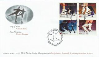 2001 Canada #1899a World Figure Skating Championships FDC