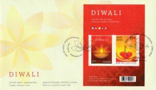 2017 Canada #3023 & India #2926 Diwali FDC
