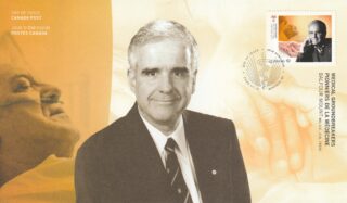 Canada Post stamp honoring medical pioneer Balfour Mount, issued in 2020.